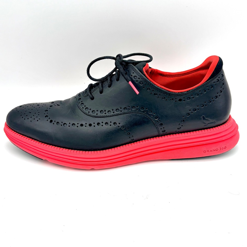 Cole Haan x Staple Pigeon OriginalGrand Wingtip Oxford Black Red Mens 12 Tech - Picture 9 of 12